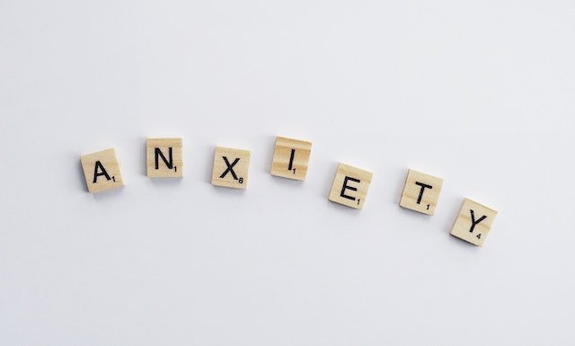 Anxiety spelled out in Scrabble tiles